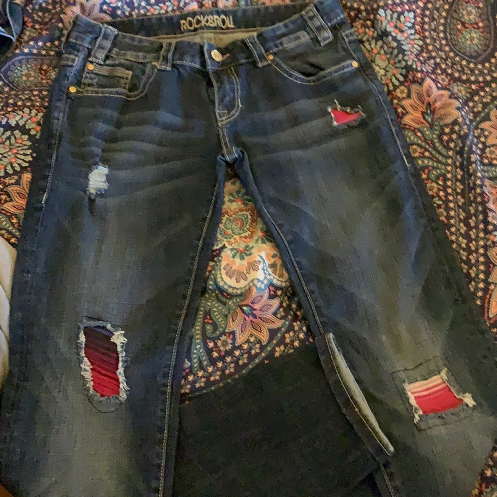 Rock And Roll Cow Girl Jeans -Rival Low Rise Skinny 29/32 NEW!